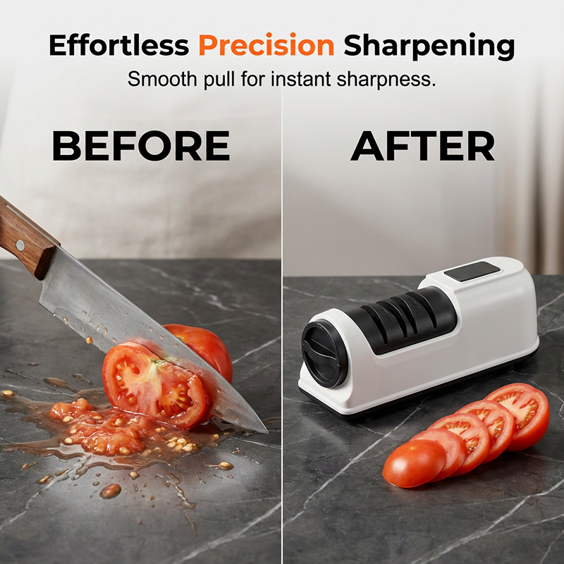🔪3-Stage Electric & Manual Knife Sharpener-Bring Back the Sharp! 🍅✨