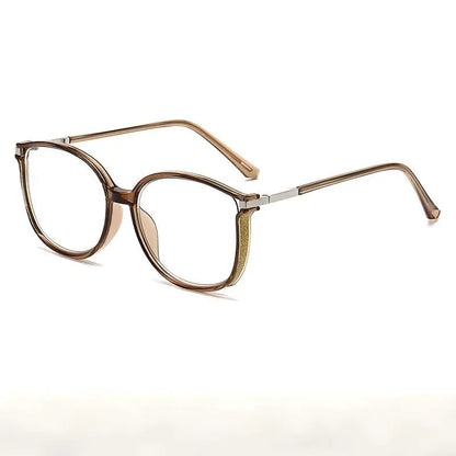 Semi-rimless metal blue-light-blocking reading glasses
