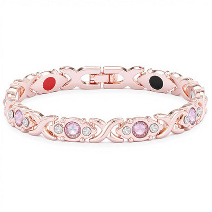 Women's Magnetic Chain Bracelet with Crystal Inlay