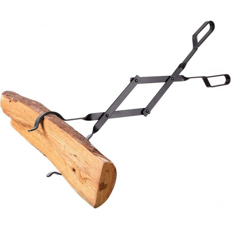 Outdoor Campfire Fireplace Tongs, Log Grabber, Black