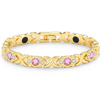 Women's Magnetic Chain Bracelet with Crystal Inlay