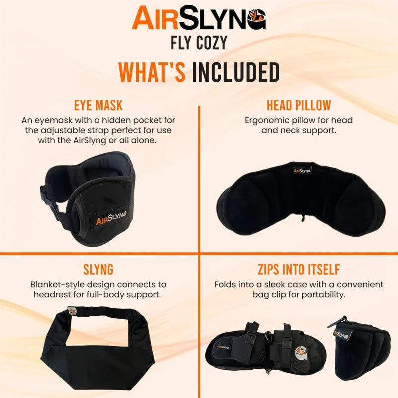 Portable Foldable Travel Neck Pillow Eye Mask Headrest Support Strap Airplane Sleep Rest Kit Body Support Cushion Storage Bag