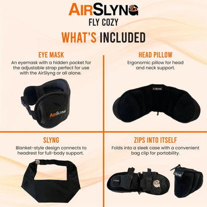 Portable Foldable Travel Neck Pillow Eye Mask Headrest Support Strap Airplane Sleep Rest Kit Body Support Cushion Storage Bag