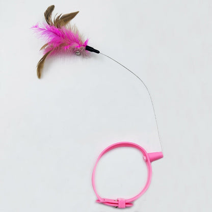 3 Pcs Cat Feather Toy with Neck Collar