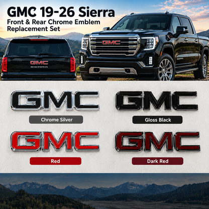 GMC Grille & Tailgate Emblem Replacement Badge Fits 19-26 Sierra
