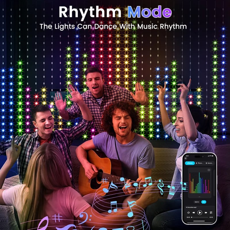 🎄✨ Turn Your Balcony Into A Giant LED Light Show! 📱Smart 400-LED Animated Mesh Screen