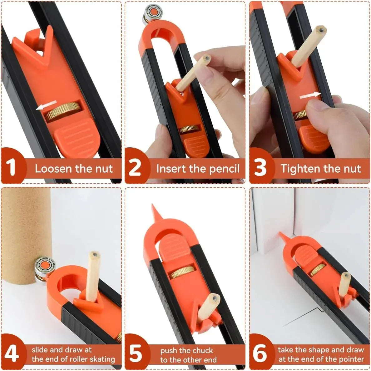 Adjustable Contour Scribing Tool with Pen Lock