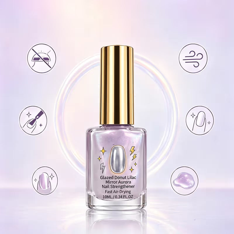 2PCS Lilac Glossy Mirror Nail Strengthener