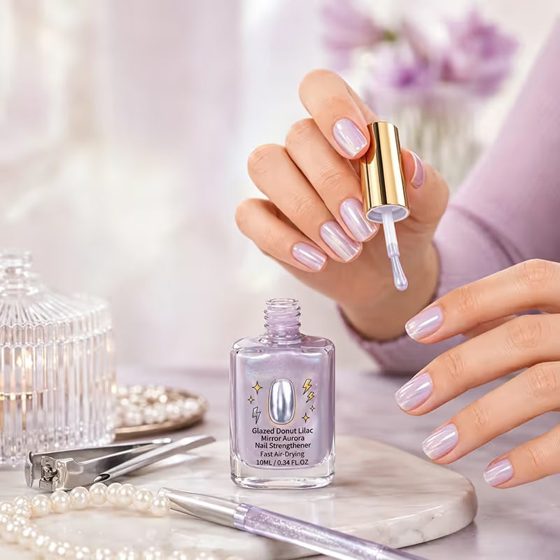 2PCS Lilac Glossy Mirror Nail Strengthener