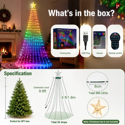 Smart Christmas Tree Lights -Color-Changing Light String with Remote and APP Control