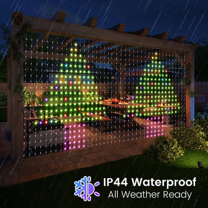 🎄✨ Turn Your Balcony Into A Giant LED Light Show! 📱Smart 400-LED Animated Mesh Screen