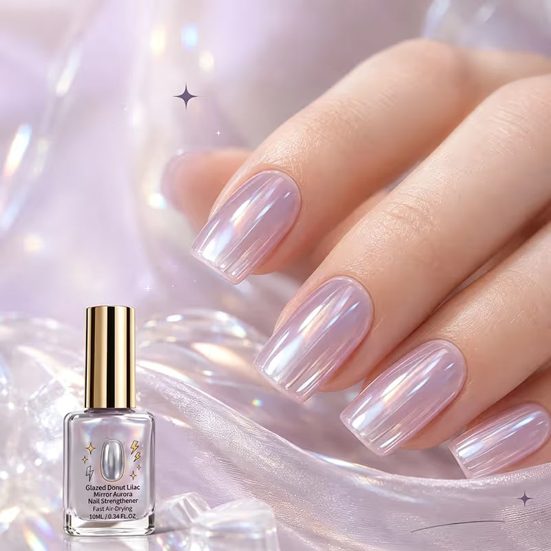 2PCS Lilac Glossy Mirror Nail Strengthener