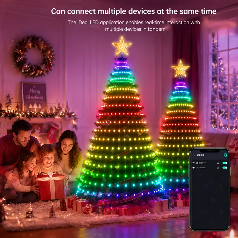 Smart Christmas Tree Lights -Color-Changing Light String with Remote and APP Control
