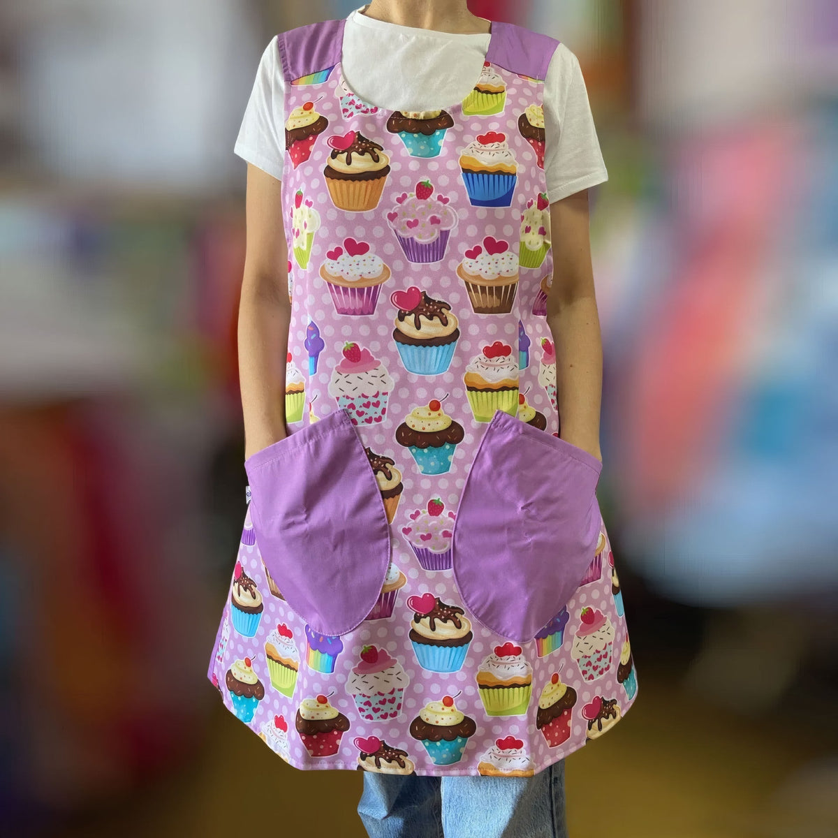 Cross Over Vest Style Apron with 2 Large Pockets