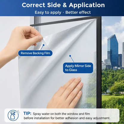 Black Reflective 1-Way Mirror Window Privacy Film