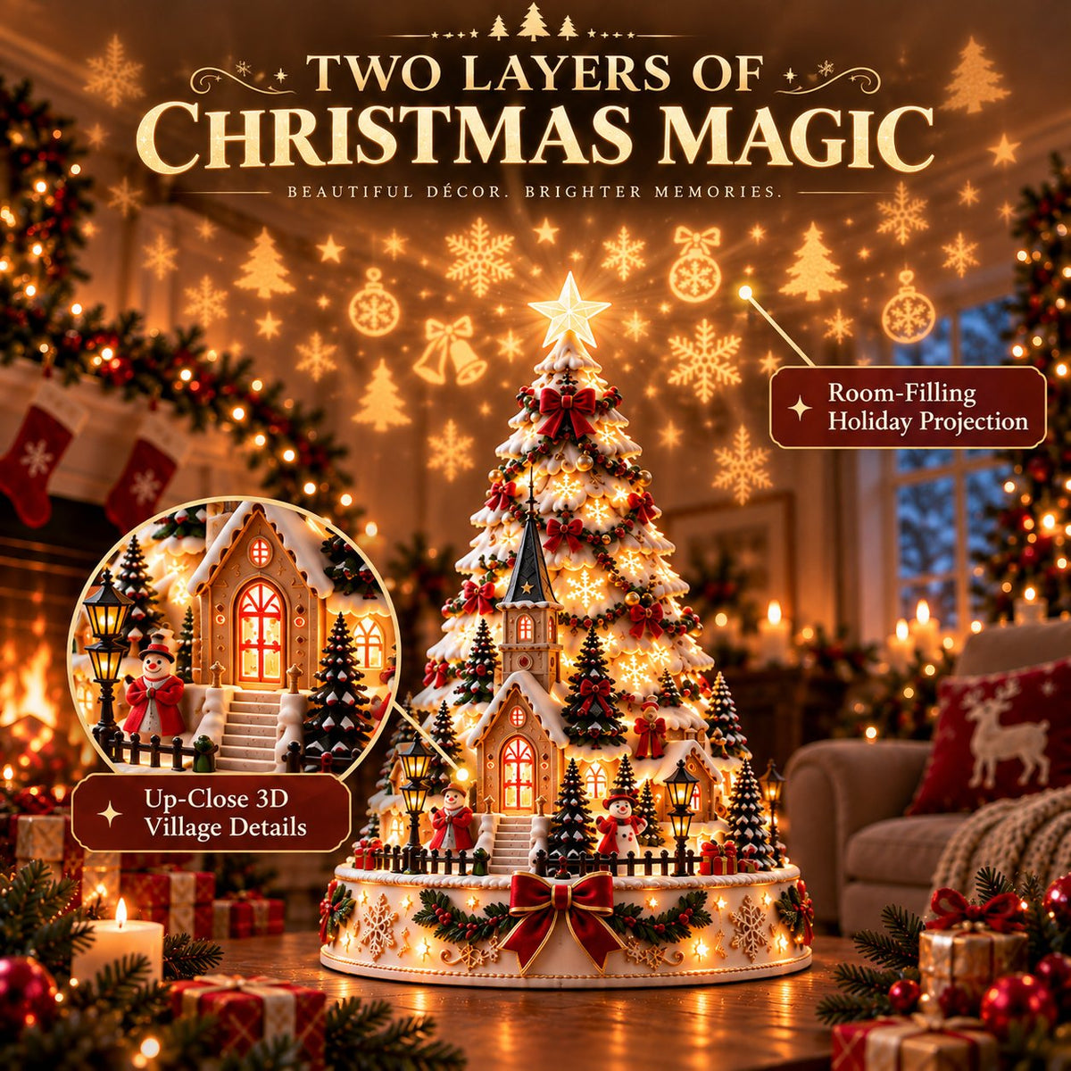 🎄🏆 60,000+ Sold - 🎄Christmas Village Lightscape Tree 🏆