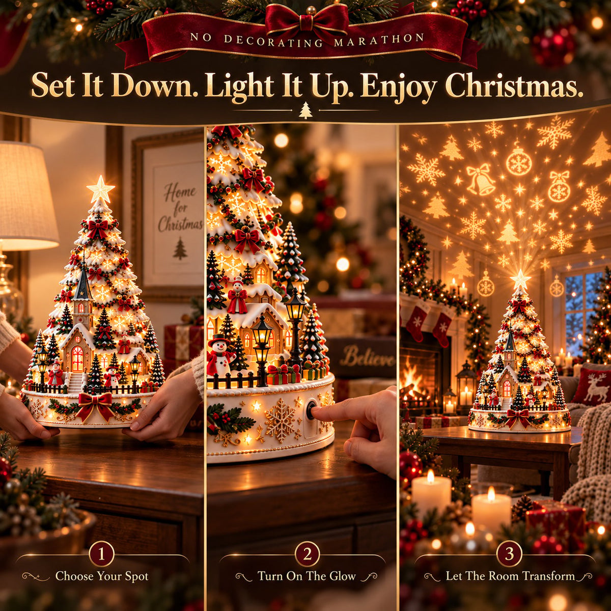 🎄🏆 60,000+ Sold - 🎄Christmas Village Lightscape Tree 🏆