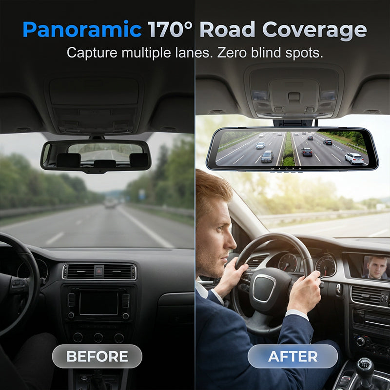 Dual Lens Rearview Mirror Dash Cam