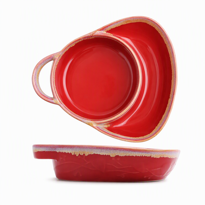 📢📢40% OFF !! ⏰Retro Ceramic Divided Baking Dish with Single Handle