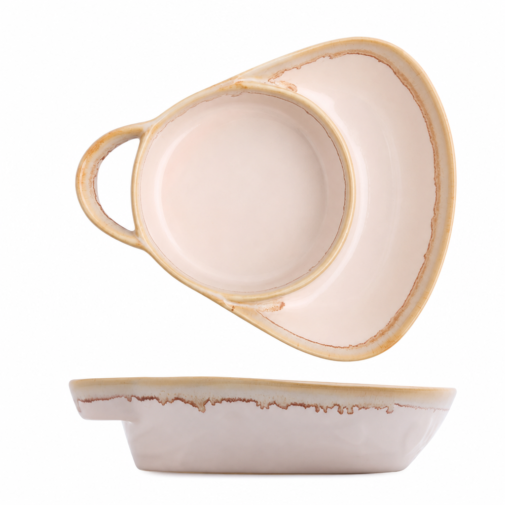 📢📢40% OFF !! ⏰Retro Ceramic Divided Baking Dish with Single Handle